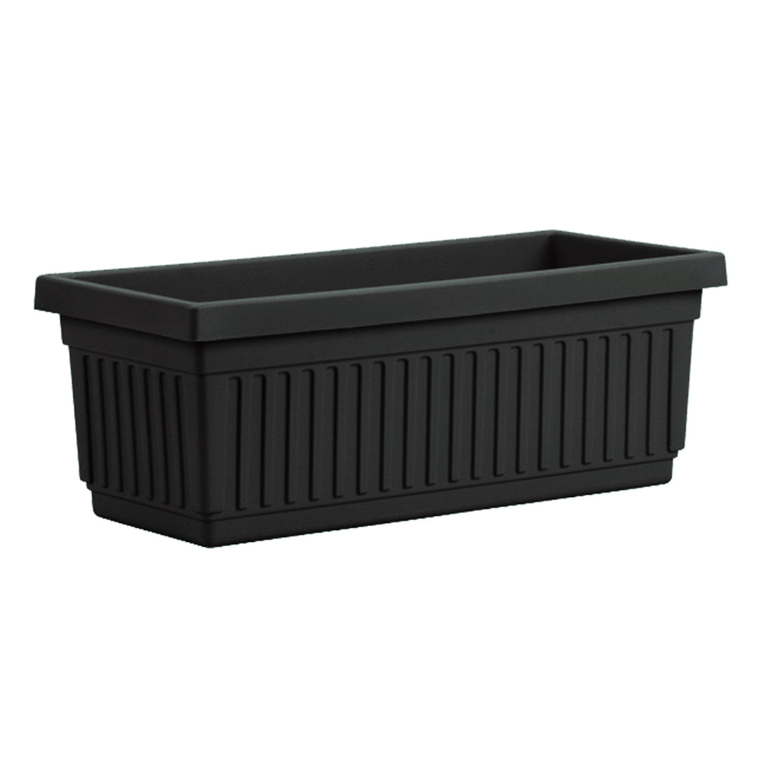 HC Companies 30 Inch Fluted Plastic Venetian Garden Flower Window Box, Black