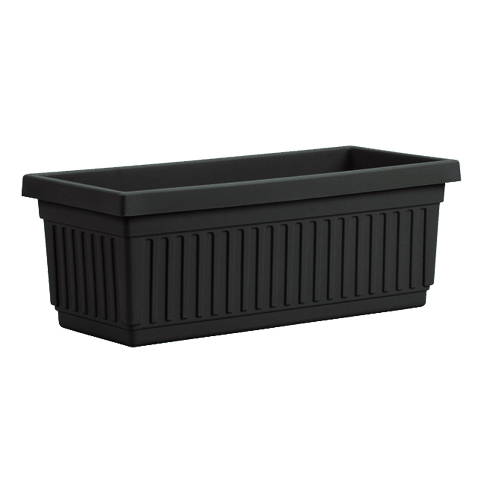 HC Companies 30 Inch Fluted Plastic Venetian Garden Flower Window Box, Black - VMInnovations