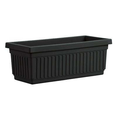 HC Companies 30 Inch Fluted Plastic Venetian Garden Flower Window Box, Black - VMInnovations