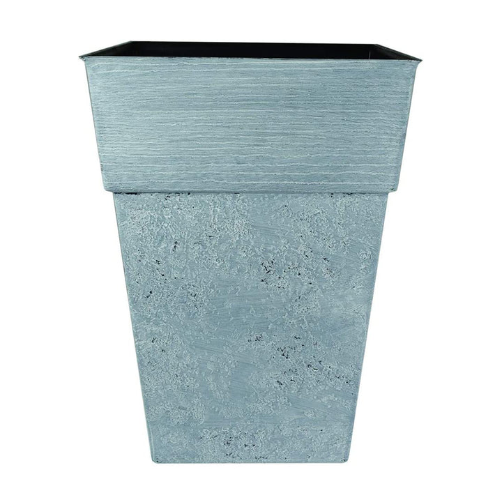 The HC Companies Avino 13" Square Resin Flower Planter Pot, Oxidized Black(Used)