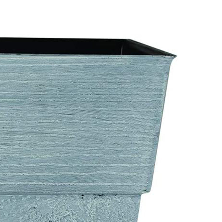 The HC Companies Avino 13" Square Resin Flower Planter Pot, Oxidized Black(Used)