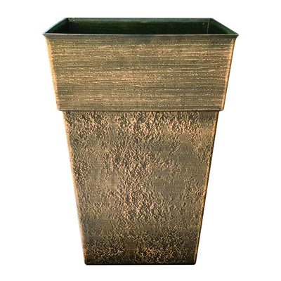 The HC Companies Avino 16 In Square Flower Planter Pot, Celtic Bronze (Open Box)