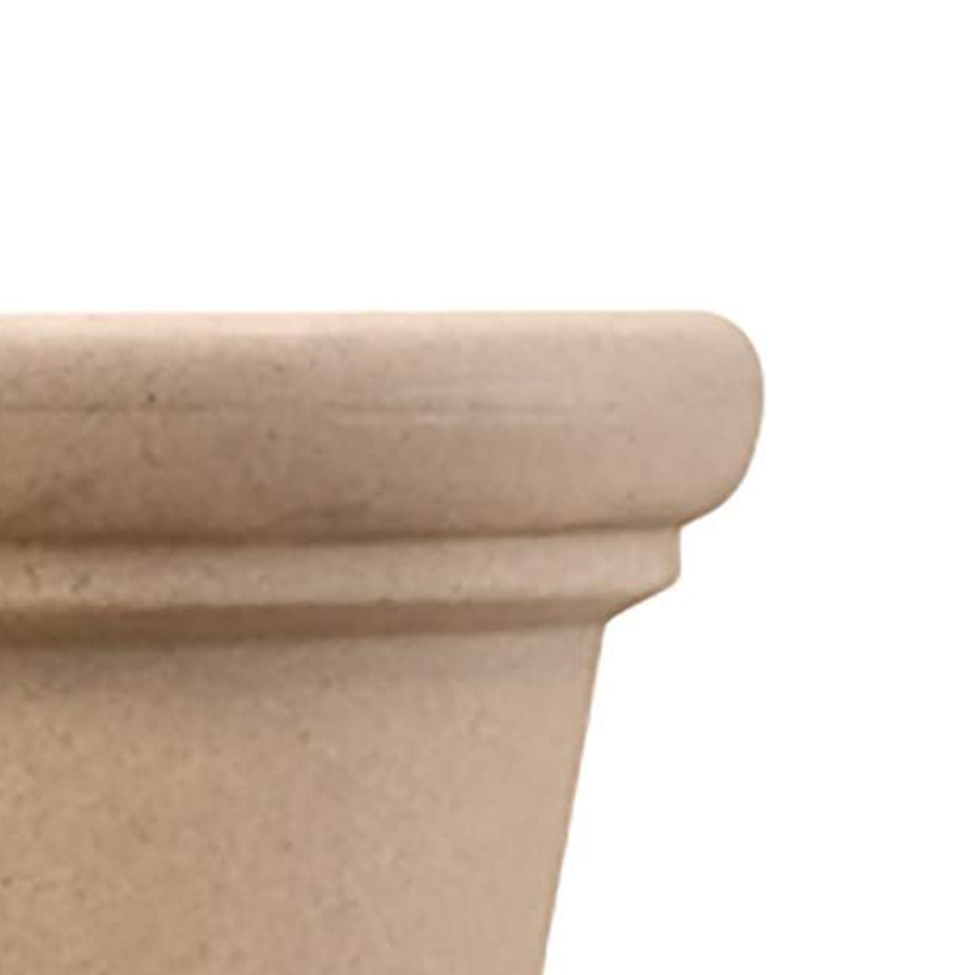 HC Companies 17" Terrazzo Round Plastic Planter Pot w/ Heavy Rim, Sandstone Tan