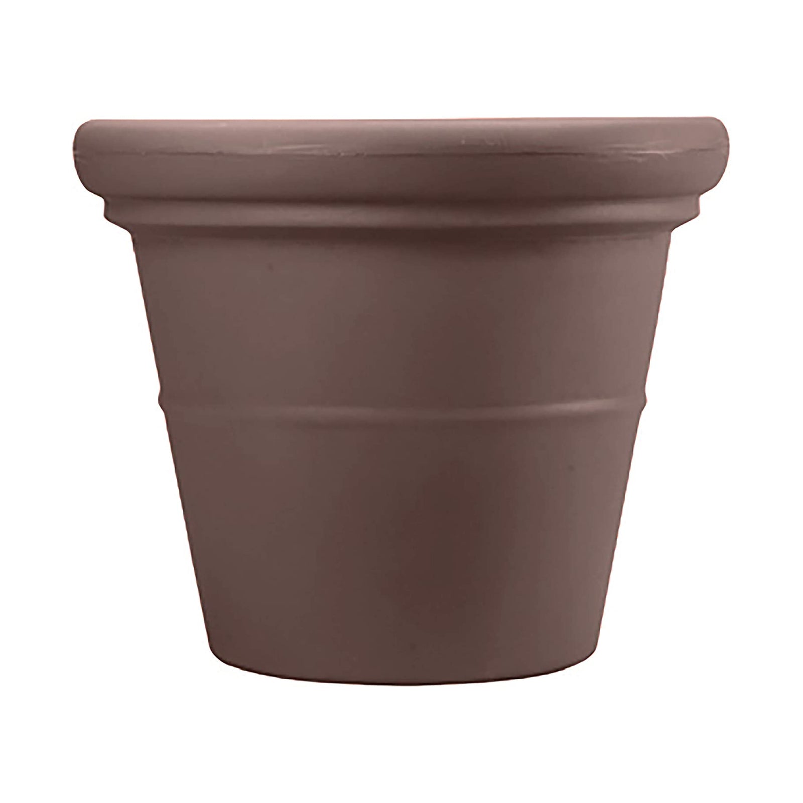 HC Companies 17 Inch Terrazzo Round House Planter Pot with Heavy Rim, Chocolate - VMInnovations