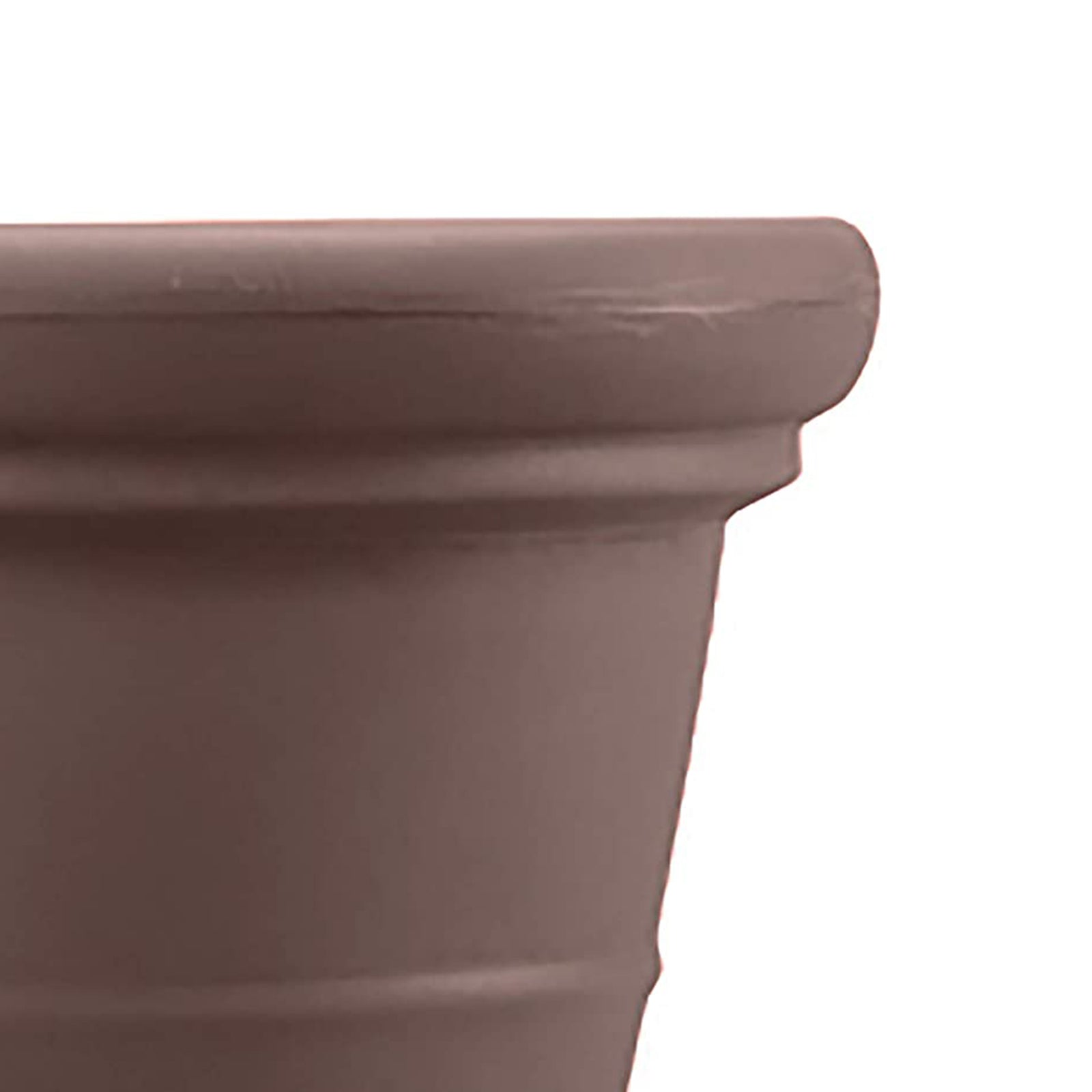 HC Companies 17 Inch Terrazzo Round House Planter Pot with Heavy Rim, Chocolate - VMInnovations