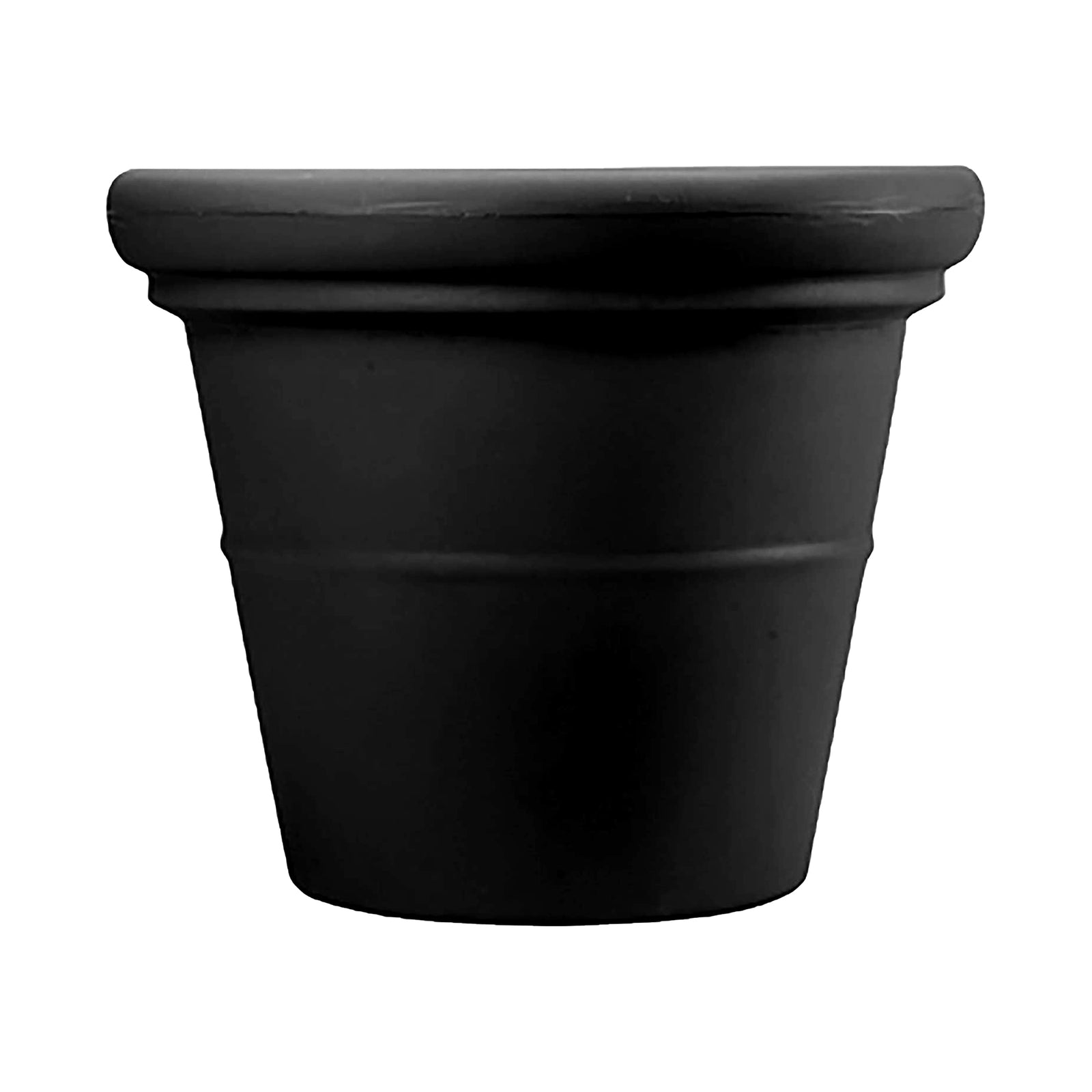 HC Companies 17 Inch Terrazzo Round House Planter Pot with Heavy Rim, Black - VMInnovations