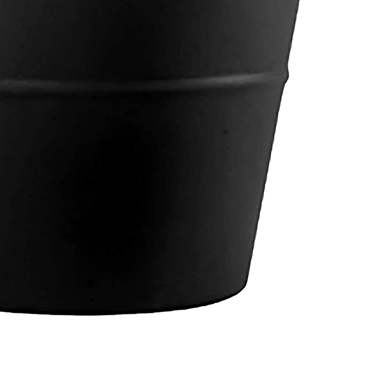 HC Companies 17 Inch Terrazzo Round House Planter Pot with Heavy Rim, Black