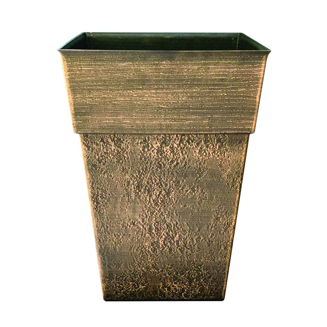 The HC Companies Avino 13 " Square Resin Flower Planter Pot, Bronze (Used)