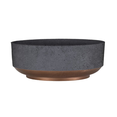 The HC Companies 8 In Capri Bowl Indoor Succulent Planter, Faux Concrete Copper - VMInnovations