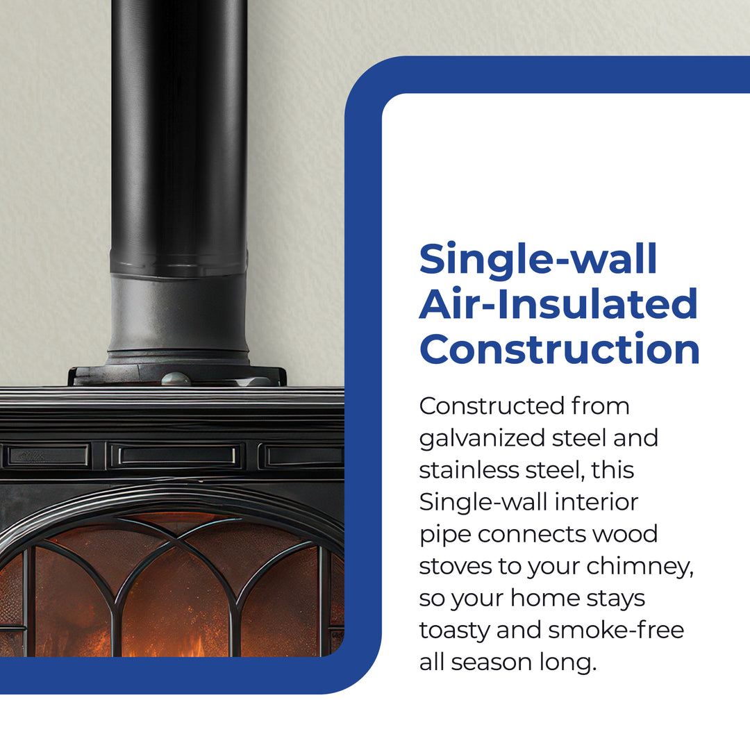 DuraVent Single Wall Interior Damper Section As Stovetop Adapter, 5" (Open Box) - VMInnovations