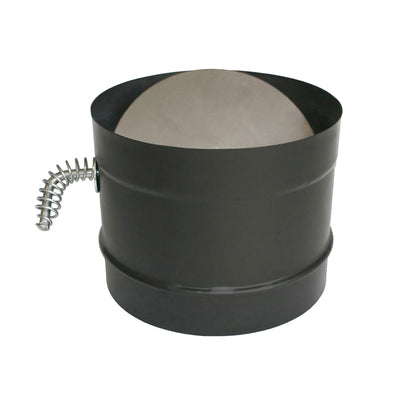 DuraVent 6 Inch Single Wall Interior Damper Section As Stove Top Adapter, Black - VMInnovations
