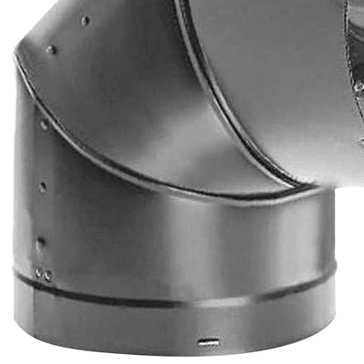 DuraVent DVL 6DVL-E90 Galvanized Double Wall Stove Pipe 90 Degree Elbow, Black - VMInnovations