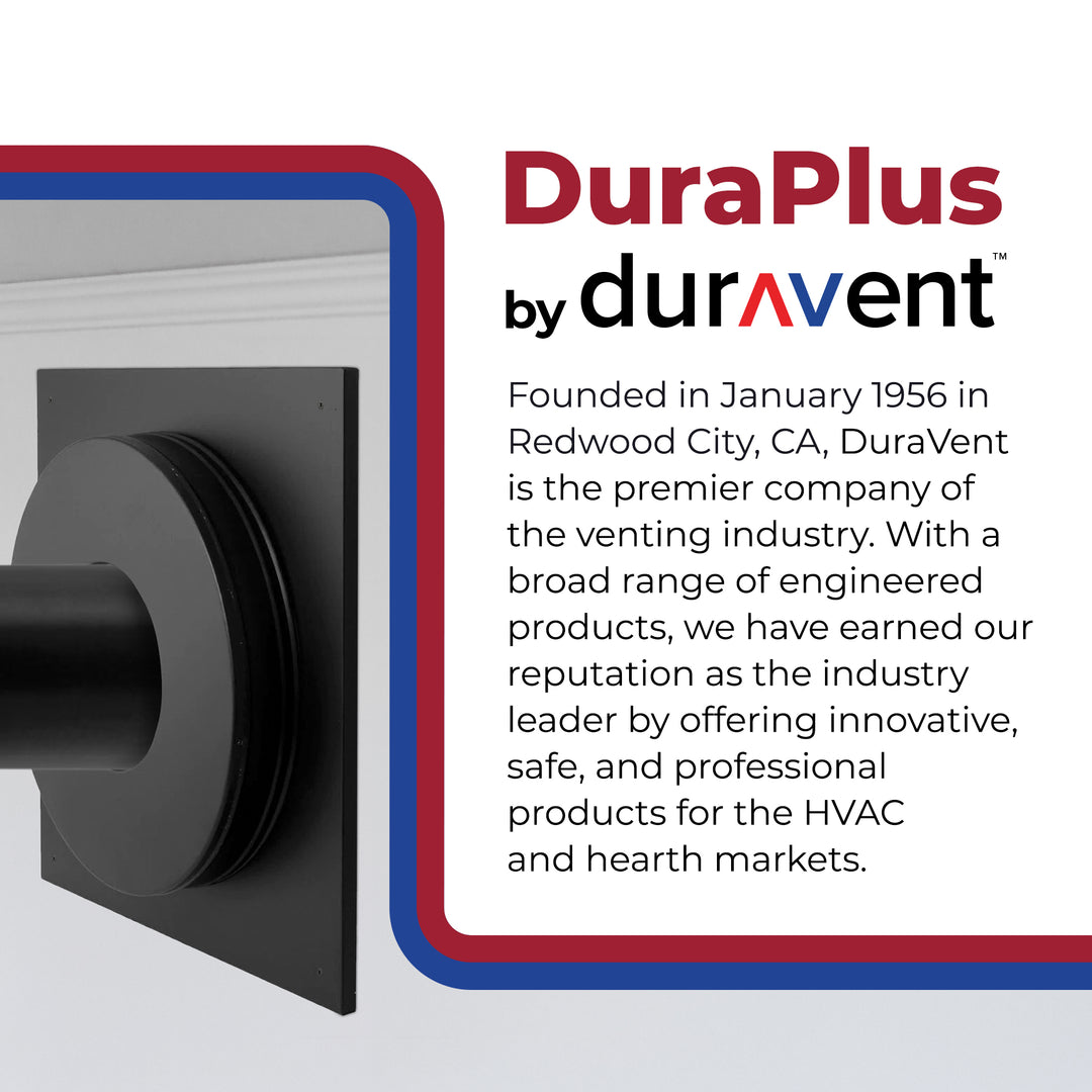 DuraVent Galvanized Steel Wall Thimble for Chimney Pipe, 6", Black (Open Box) - VMInnovations