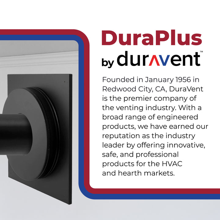 DuraVent Galvanized Steel Wall Thimble for Chimney Pipe, 6", Black (Open Box) - VMInnovations