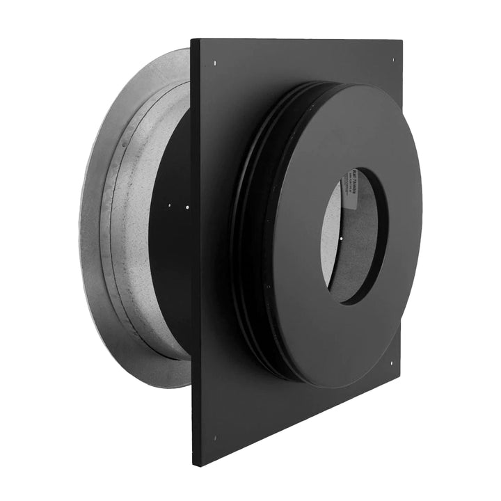 DuraVent Galvanized Steel Wall Thimble for Chimney Pipe, 6", Black (Open Box) - VMInnovations