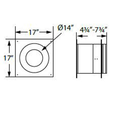 DuraVent 6DP-WT Galvanized Steel Wall Thimble for Chimney Pipe, 6in (Used)