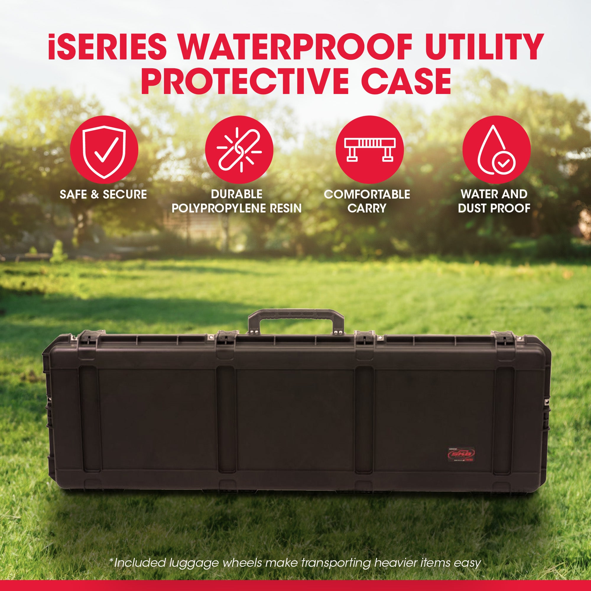 SKB iSeries 60In Waterproof Utility Protective Case with Wheels, Black(Open Box) - VMInnovations