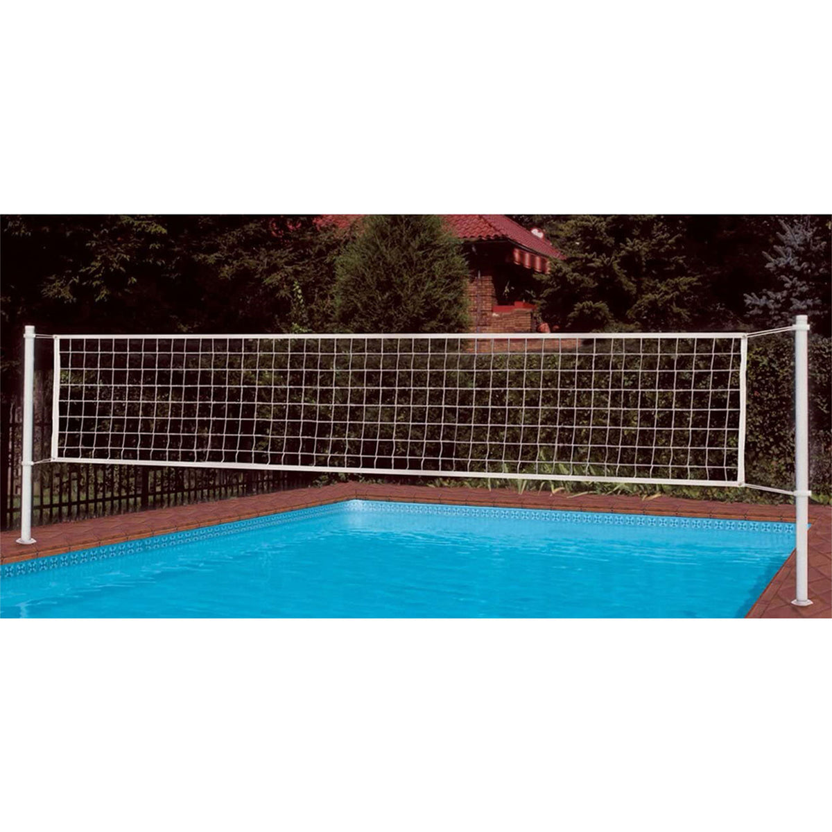 Dunn-Rite Poolside Basketball Hoop w/ ProVolly Regulation Volleyball Set & Ball