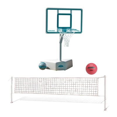 Dunn-Rite Splash & Shoot Basketball Hoop & ProVolly Swimming Pool Volleyball Set