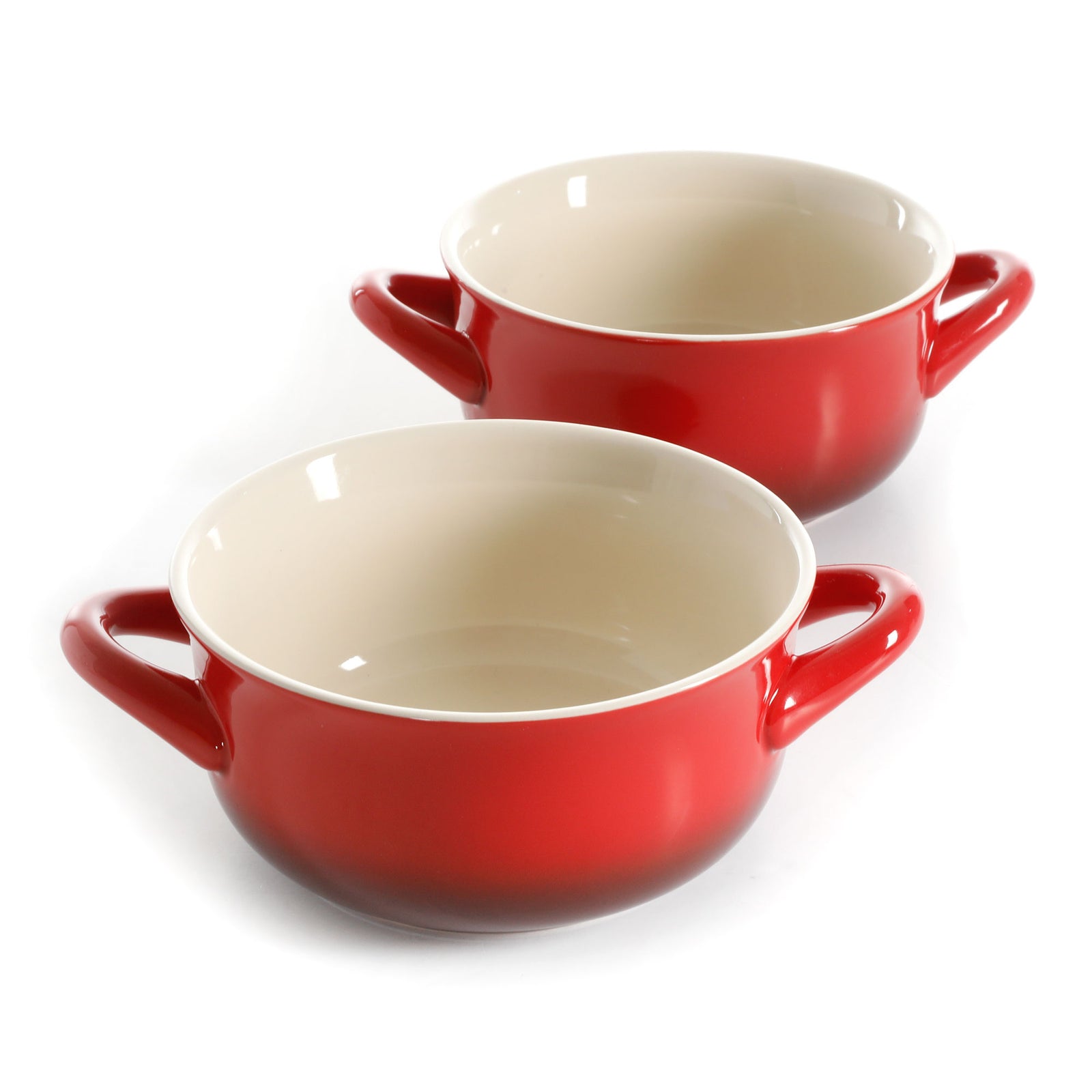 Crock-Pot 30oz Artisan Stoneware Soup Bowl w/ Handles, 2 Pack, Red Gradient - VMInnovations