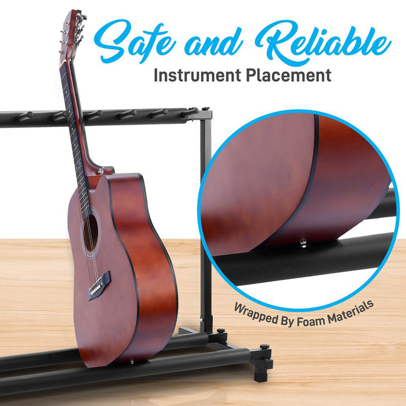 Pyle PGST93 Portable Multi Instrument 9 Space Guitar Floor Stand Rack Holder