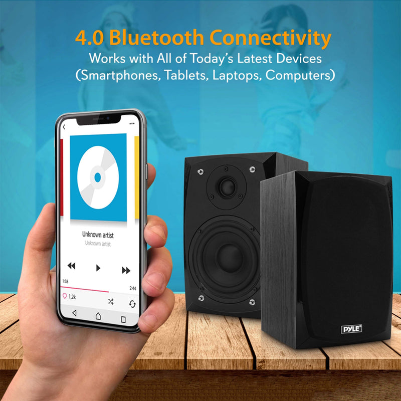 Pyle 300 Watt HiFi Bluetooth Pair Stereo Speaker System, Black (Used)