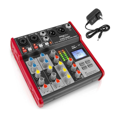 Pyle 4 Channel Bluetooth DJ Studio Sound Board Mixer System w/ USB (Open Box)