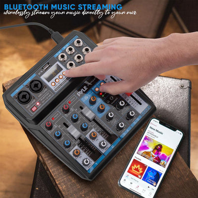 Pyle 6 Channel Bluetooth Sound Board System for DJ Studio Audio w/ USB (Used)