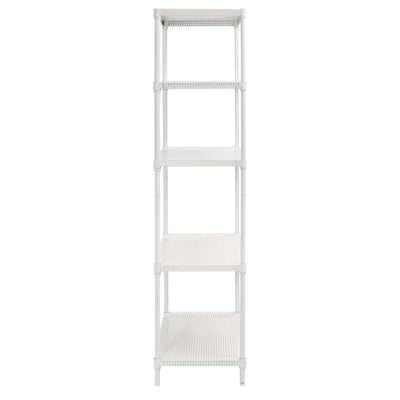 Muscle Rack 71 Inch Tall 5 Tier Perforated Steel Shelving Storage Unit, White