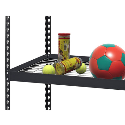 Adjustable 5 Shelf Durable Steel Storage Organization Shelving Unit, Black(Used)