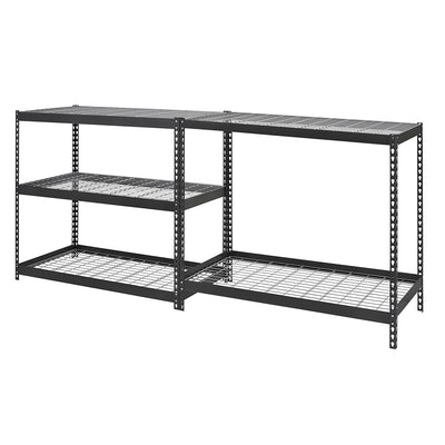 Adjustable 5 Shelf Durable Steel Storage Organization Shelving Unit, Black(Used)