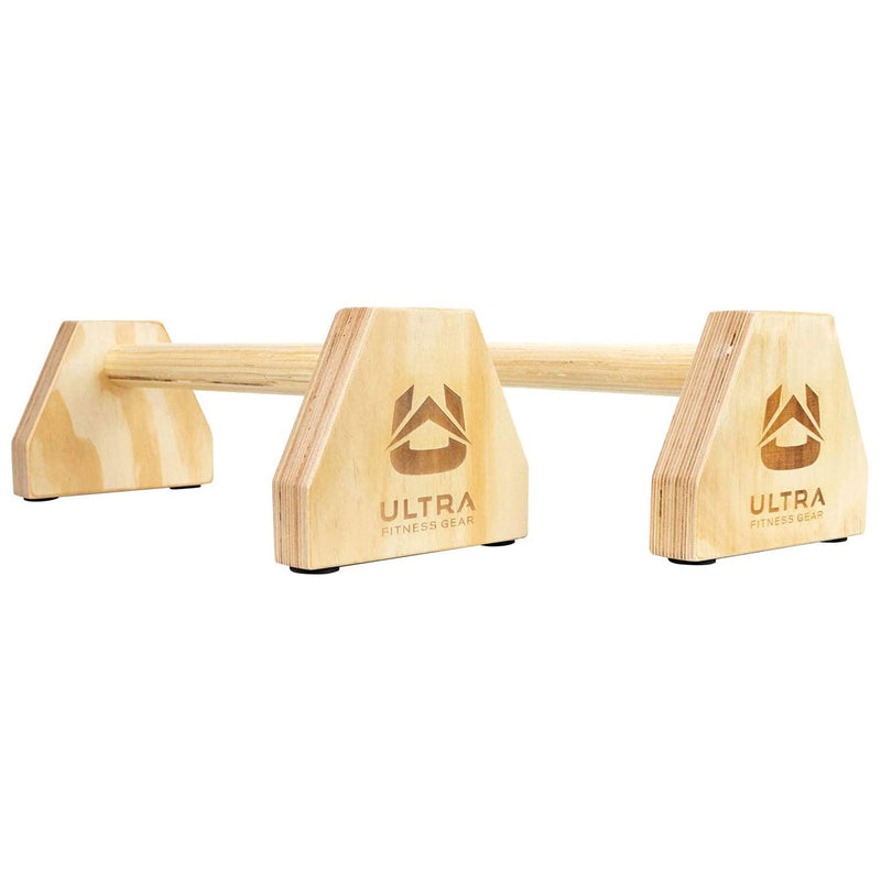 Ultra Fitness Gear 18 Inch Lightweight Portable Wooden Push Up Bar Parallettes