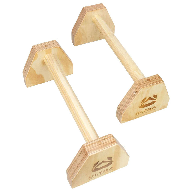 Ultra Fitness Gear 18 Inch Lightweight Portable Wooden Push Up Bar Parallettes