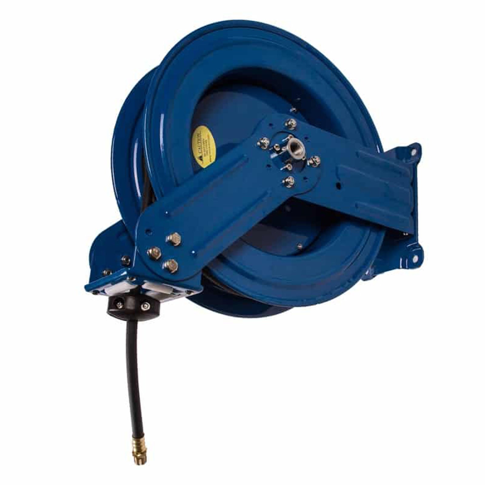 RapidAir 3/8" by 50' Dual Arm Auto Rewind Alloy Steel Hose Reel, Blue(For Parts) - VMInnovations