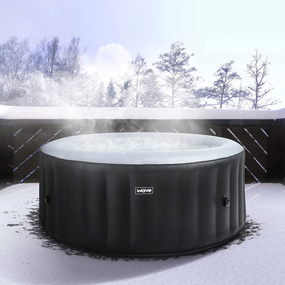 Wave Atlantic 2 to 4 Person Inflatable Hot Tub Spa with Filter and Cover, Black