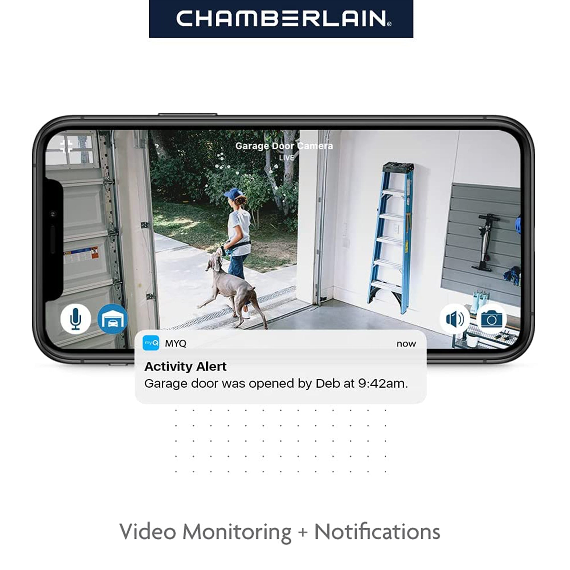 CHAMBERLAIN B6753T Garage Door Opener w/ LED Light and Camera (For Parts)
