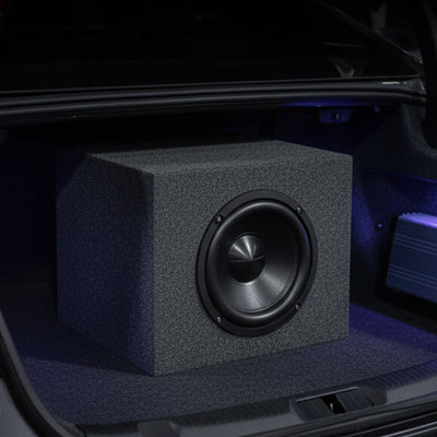QPower 10" Heavy-Duty Sealed Vehicle Subwoofer Enclosure Woofer Box (Open Box)