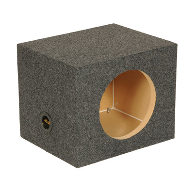 QPower 10" Heavy-Duty Single Sealed Vehicle Subwoofer Enclosure, Gray (Used)