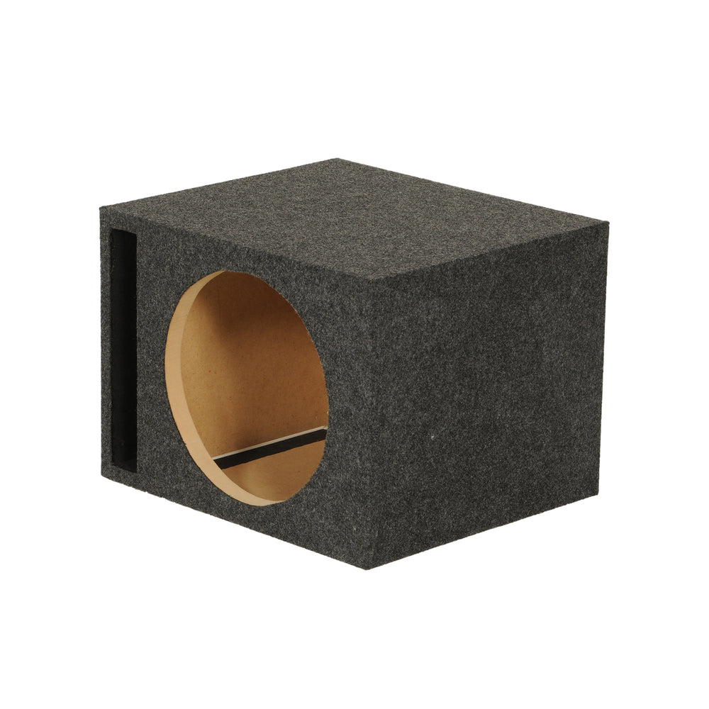 QPower 10" Heavy-Duty Single Vented Subwoofer Enclosure Woofer Box, Gray (Used) - VMInnovations