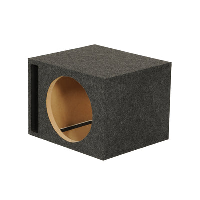 QPower 10" Heavy-Duty Single Vented Subwoofer Enclosure Woofer Box, Gray (Used)