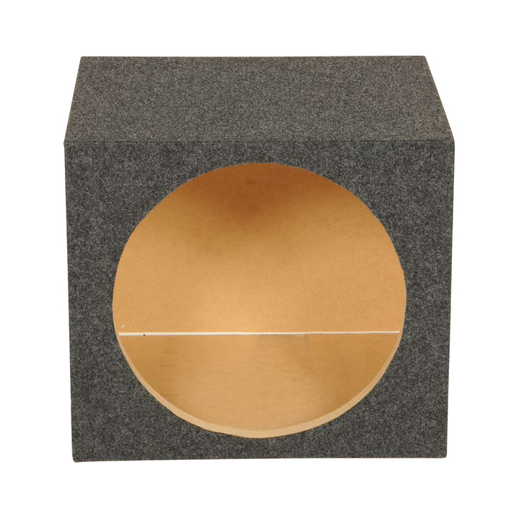 QPower 12" Single Sealed Vehicle Subwoofer Enclosure Woofer Box, Gray (Open Box)