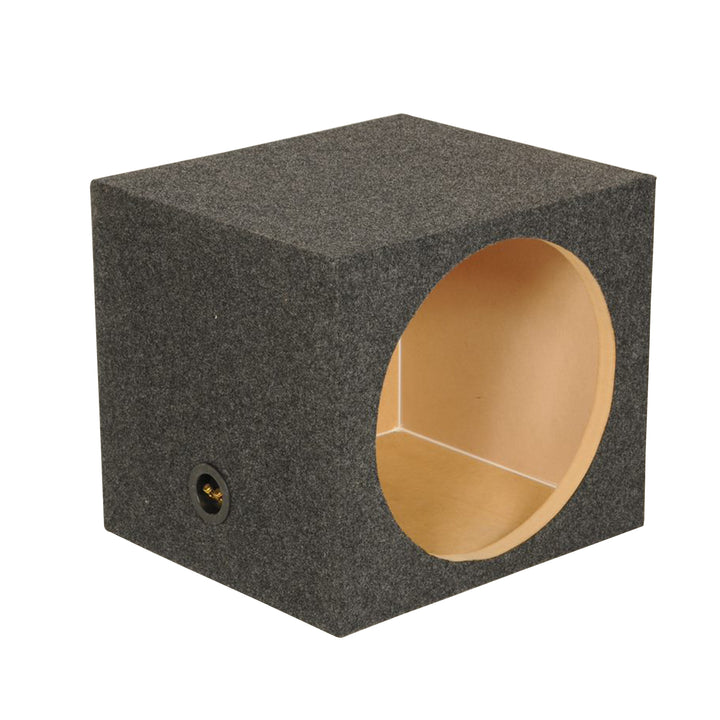 QPower 12" Single Sealed Vehicle Subwoofer Enclosure Woofer Box, Gray (Open Box)