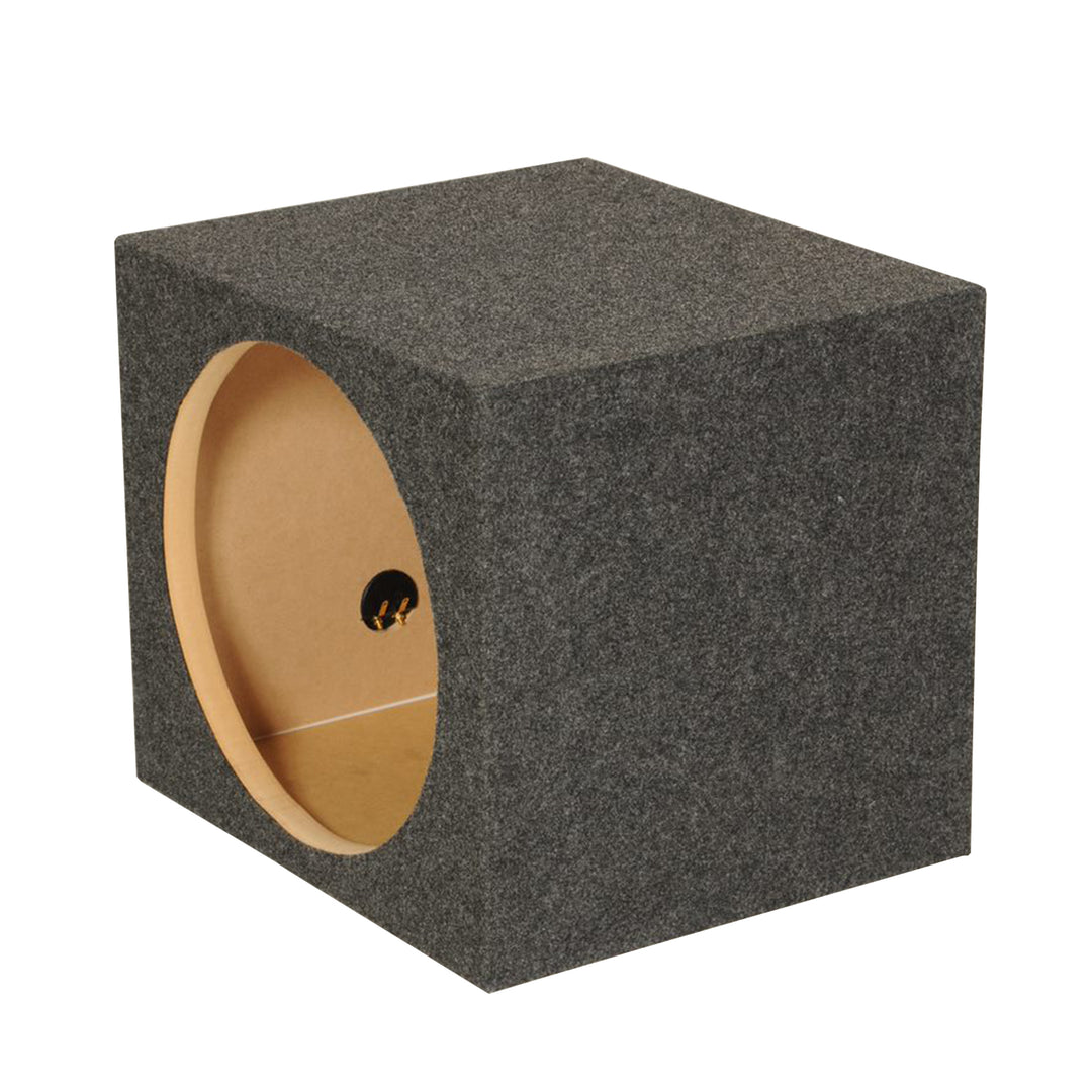 QPower 12" Heavy-Duty Single Sealed Vehicle Subwoofer Enclosure Woofer Box, Gray