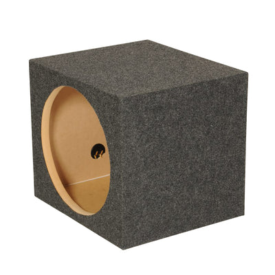 QPower 12" Heavy-Duty Single Sealed Vehicle Subwoofer Enclosure Woofer Box, Gray - VMInnovations
