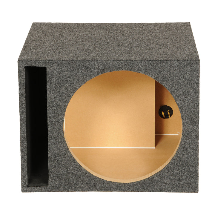 QPower 15" Heavy-Duty Single Vented Vehicle Subwoofer Enclosure Woofer Box, Gray