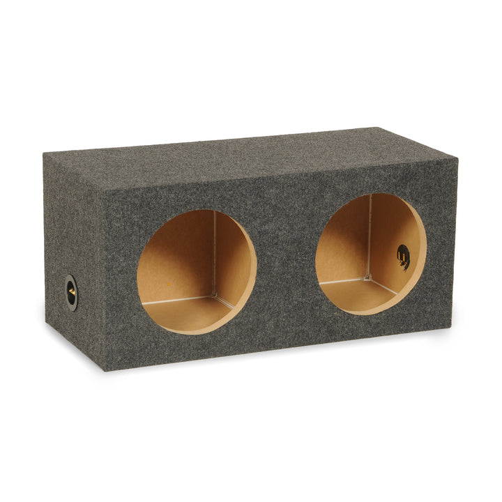 QPower 10" Heavy-Duty Dual Sealed Vehicle Subwoofer Enclosure Woofer Box, Gray