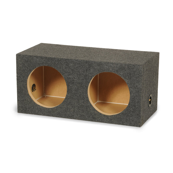 QPower 10" Heavy-Duty Dual Sealed Vehicle Subwoofer Enclosure Woofer Box, Gray