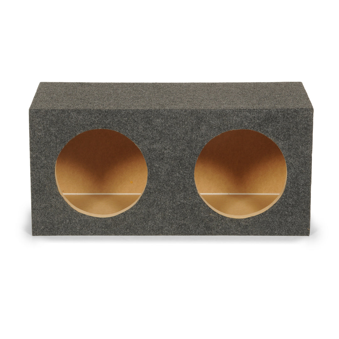 QPower 10" Heavy-Duty Dual Sealed Vehicle Subwoofer Enclosure Woofer Box, Gray