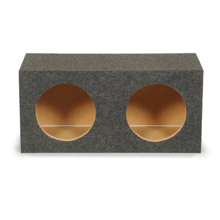 QPower 10" Heavy-Duty Dual Sealed Vehicle Subwoofer Enclosure Woofer Box, Gray