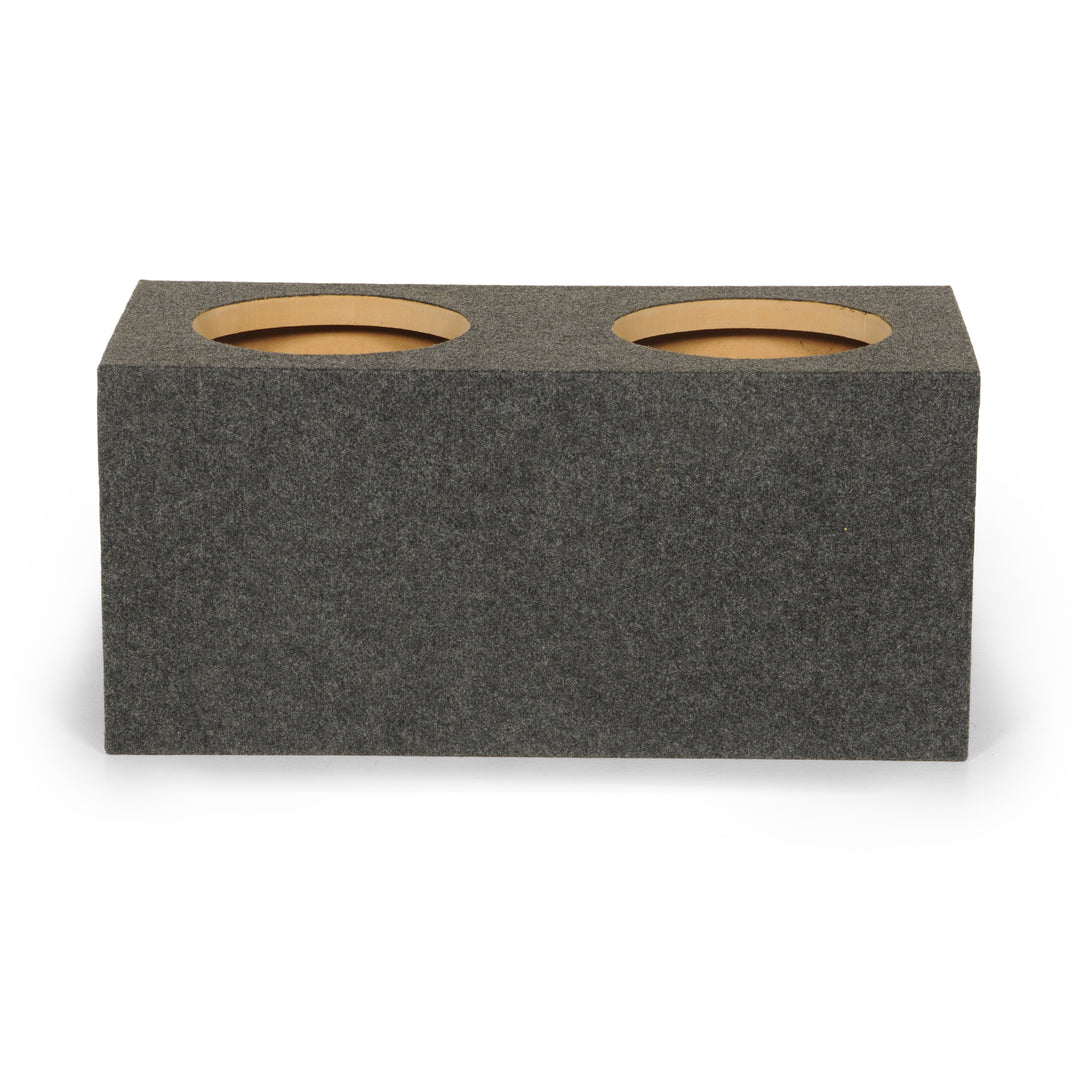 QPower 10" Heavy-Duty Dual Sealed Vehicle Subwoofer Enclosure Woofer Box, Gray